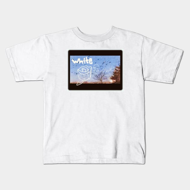 WHITE FLOWERS Kids T-Shirt by Noah Monroe